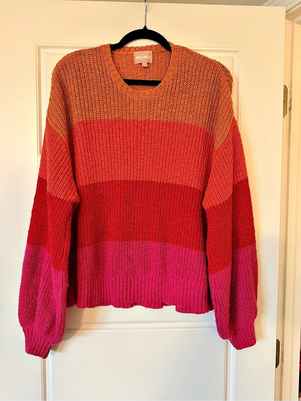 Show me your MUMU Pismo Sweater Color Block Sweater in Orange & Pink Size Medium